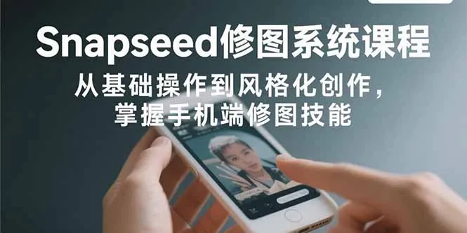 Snapseed修图系统课程：从基础操作到风格化创作，掌握手机端修图技能-续财库