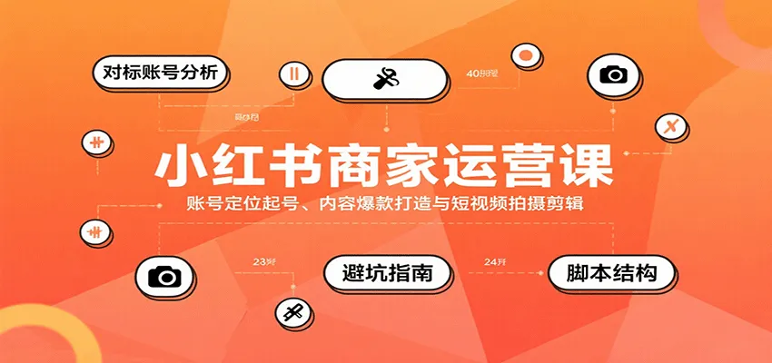 小红书商家运营课，账号定位起号、内容爆款打造与短视频拍摄剪辑-续财库
