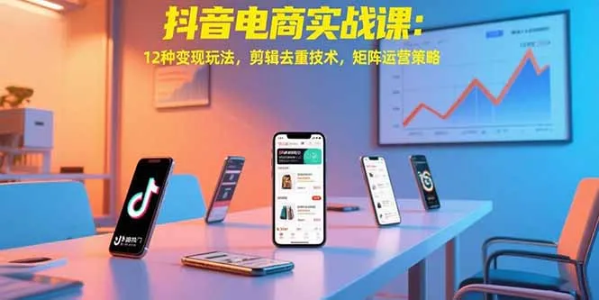 抖音电商实战课：12种变现玩法，剪辑去重技术，矩阵运营策略-续财库