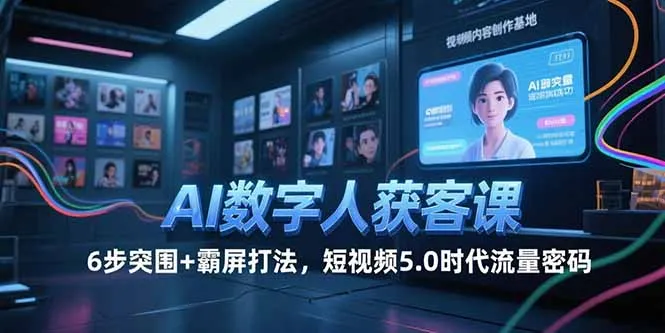 AI数字人获客课，6步突围+霸屏打法，短视频5.0时代流量密码-续财库