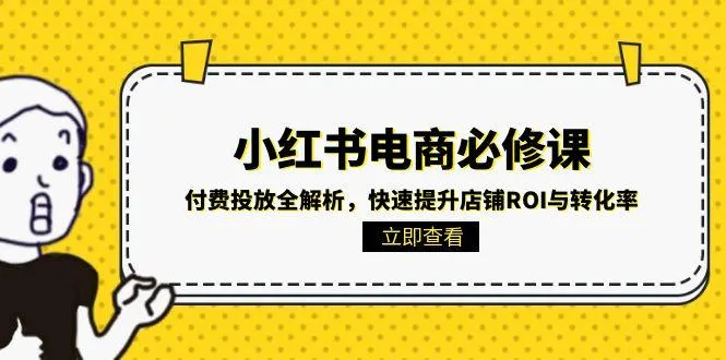 小红书电商必修课:付费投放全解析,快速提升店铺ROI与转化率-续财库