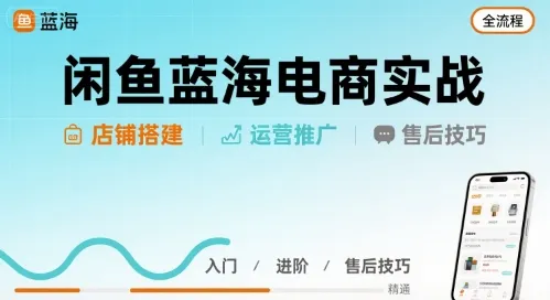 闲鱼蓝海电商实战,店铺搭建运营售后全流程-续财库