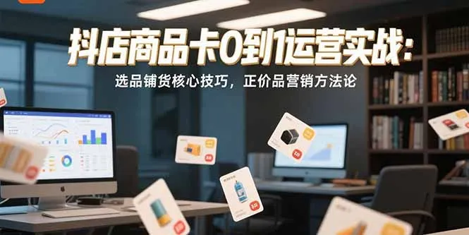 抖店商品卡0到1运营实战：选品铺货核心技巧，正价品营销方法论-续财库