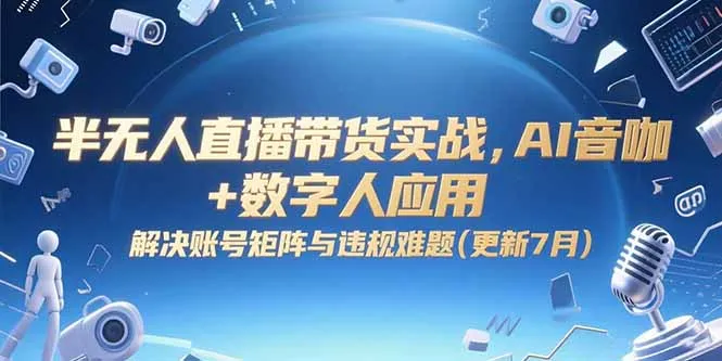 半无人直播带货实战，AI音咖+数字人应用 解决账号矩阵与违规难题(更新7月-续财库