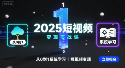 2025短视频变现实战课,从0到1系统学习短视频变现-续财库