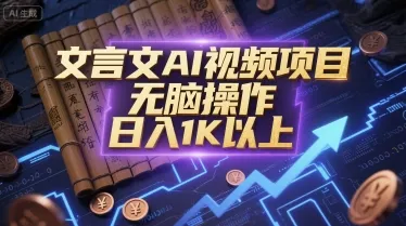文言文AI视频项目,无脑操作,日入1K以上-续财库