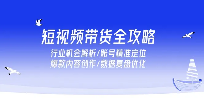短视频带货全攻略，行业机会解析/账号精准定位/爆款内容创作/数据复盘优化-续财库