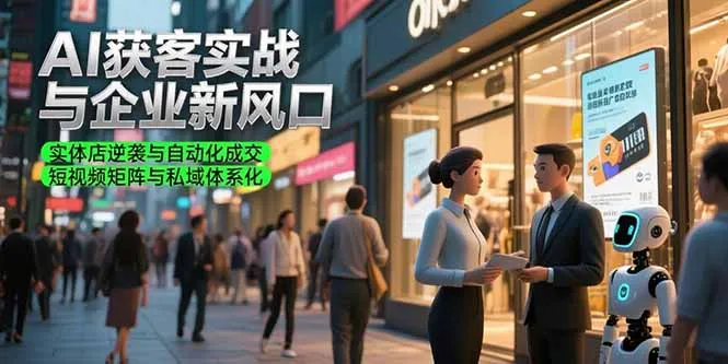 AI获客实战与企业新风口，实体店逆袭与自动化成交 短视频矩阵与私域体系化-续财库