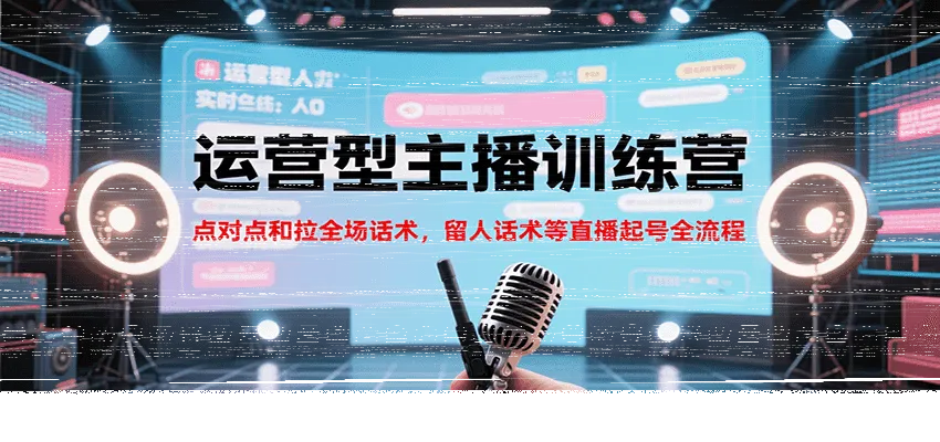 运营型主播训练营，点对点和拉全场话术，留人话术等直播起号全流程(更新8月)-续财库