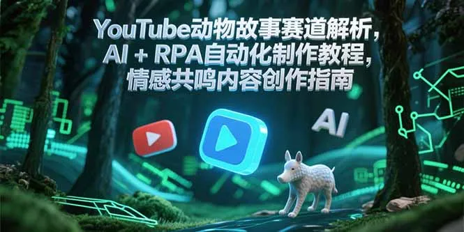 YouTube动物故事赛道解析,AI+RPA自动化制作教程,情感共鸣内容创作指南-续财库