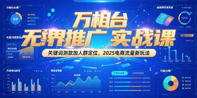 万相台无界推广实战课，关键词测款加人群定位，2025电商流量新玩法-续财库