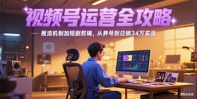 2025视频号运营全攻略，推流机制加短剧剪辑，从养号到日销34万实战-续财库