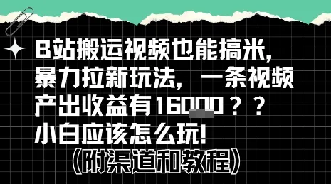 b站掘金计划？搬运视频也能挣拉新的收益，小白应该怎么玩！-续财库