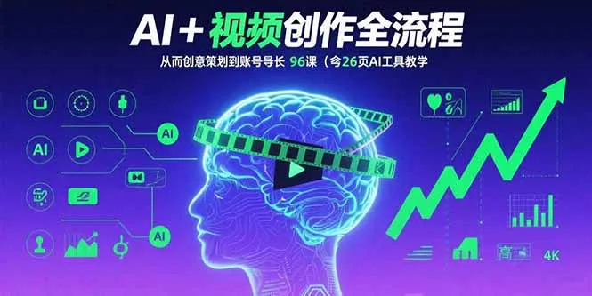 AI+短视频创作全流程：从创意策划到账号增长，96节课(含26项AI工具教学-续财库