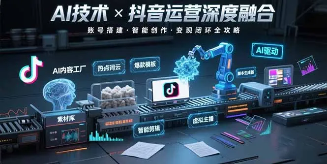 AI技术与抖音运营的深度融合应用:涵盖账号搭建、内容创作、收益变现等-续财库