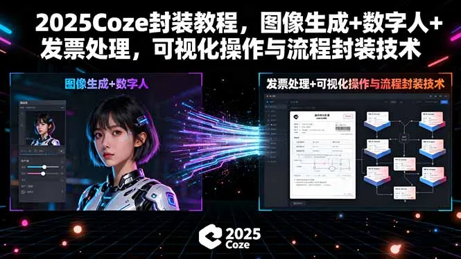 2025Coze封装教程,图像生成+数字人+发票处理,可视化操作与流程封装技术-续财库