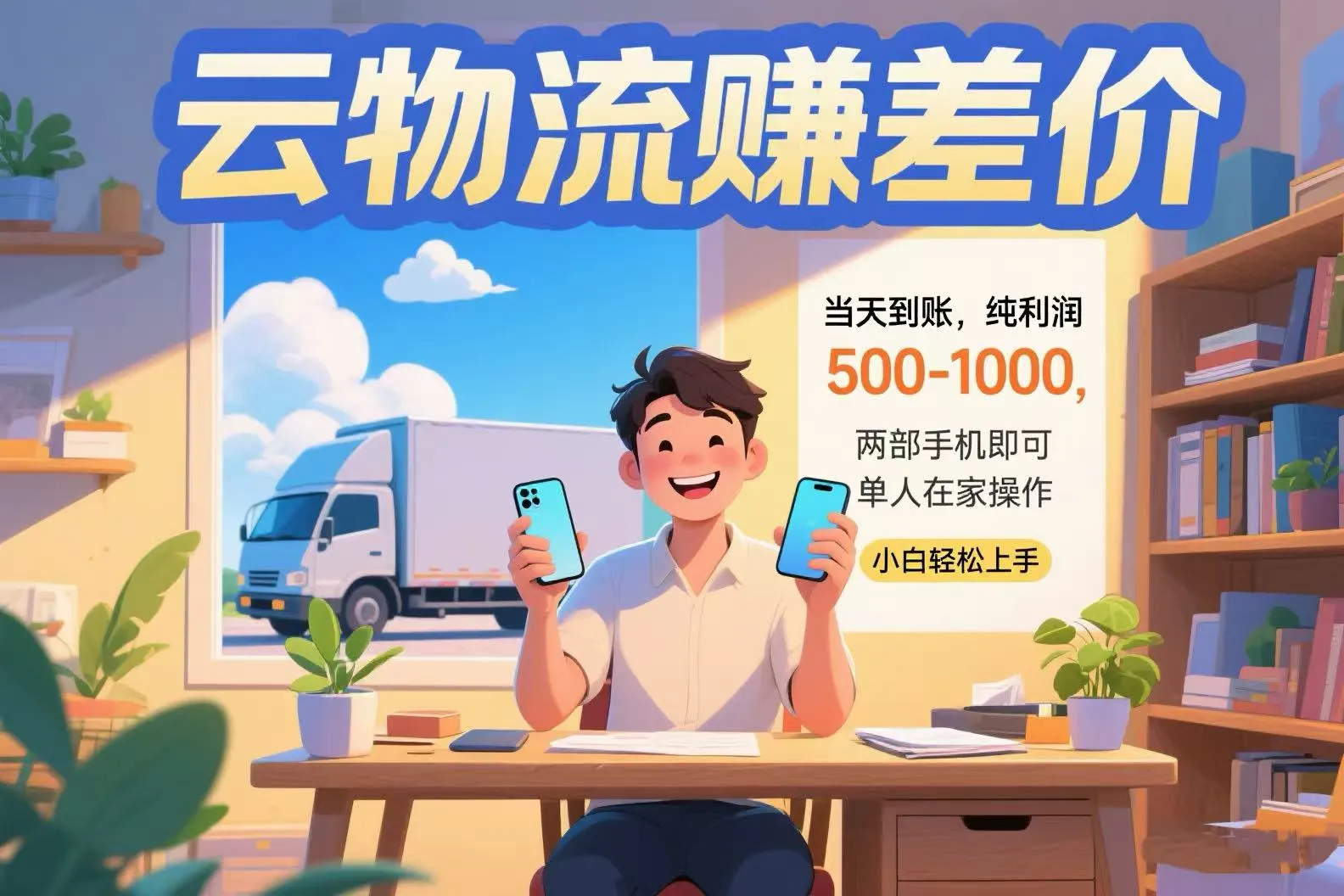 云物流赚差价 当天到账纯利润500-1000 两部手机即可 可单人在家操作 小...-续财库