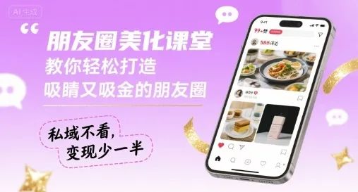 朋友圈美化课堂，教你轻松打造，吸睛又吸金的朋友圈，私域不看，变现少一半-续财库