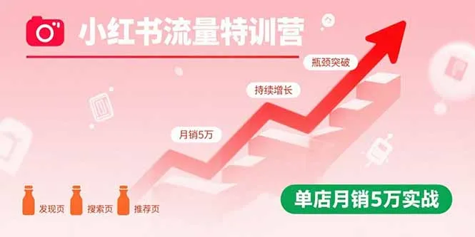 小红书流量特训营：突破流量瓶颈，实现店铺持续增长，单店月销5万实战-续财库