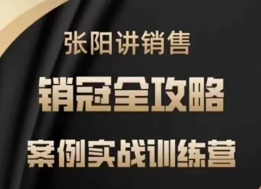 张阳讲销售实战训练营，​案例实战训练，销冠全攻略-续财库