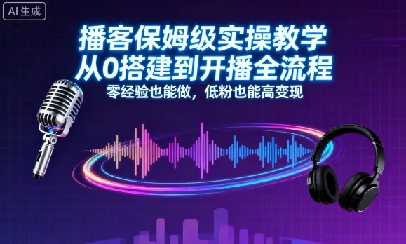 播客保姆级实操教学，从0搭建到开播全流程，零经验也能做，低粉也能高变现-续财库