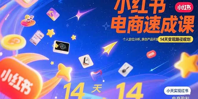 小红书虚拟电商速成课:个人定位分析,原创产品开发,14天变现路径规划-续财库