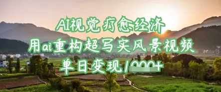 AI视觉疗愈经济：用ai重构超写实风景视频，单日变现多张-续财库