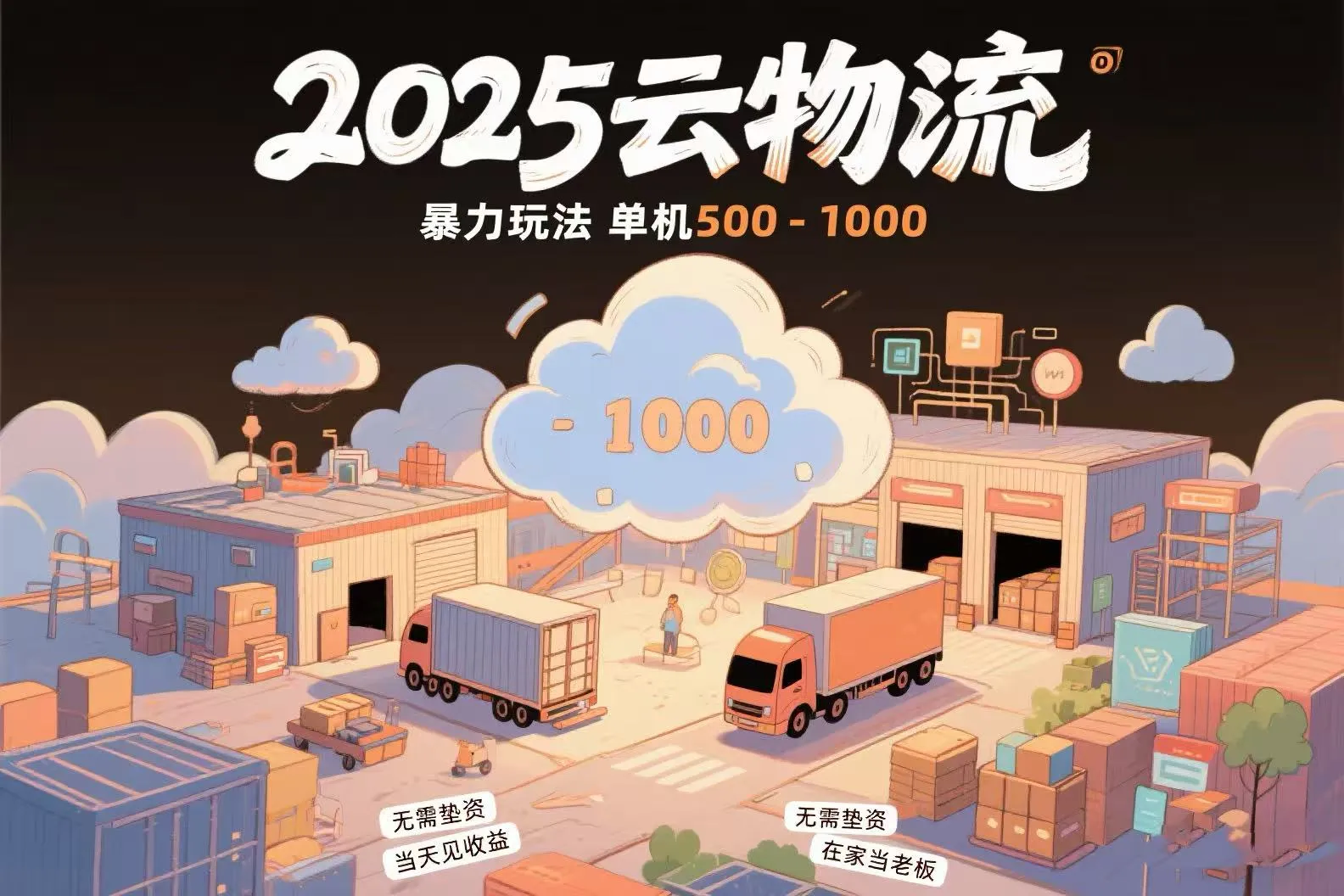 云物流赚差价，项目纯利润500~1000，无需垫资，当天到账。不需要有车，...-续财库