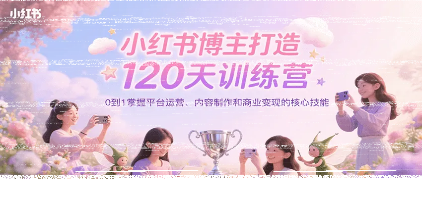小红书博主打造120天训练营，0到1掌握平台运营、内容制作和商业变现-续财库