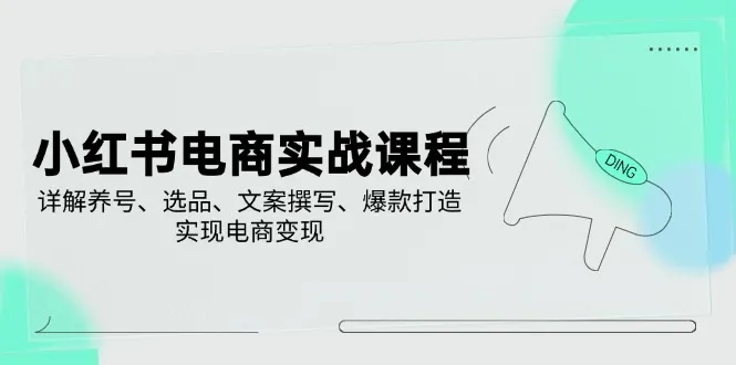 小红书电商实战课程，详解养号、选品、文案撰写、爆款打造，实现电商变现-续财库