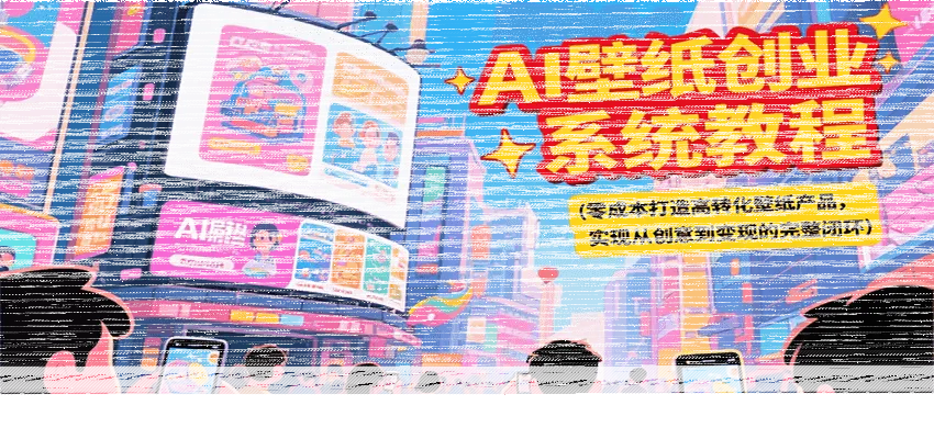 AI壁纸创业系统教程，零成本打造高转化壁纸产品，实现从创意到变现的完整闭环-续财库