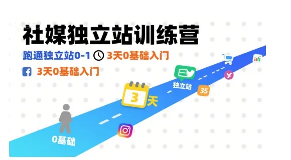 社媒独立站训练营，跑通独立站0-1，3天0基础入门-续财库