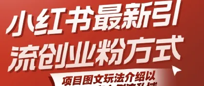 小红书最新引流创业粉方式,项目图文玩法介绍以及如何安全倒流私域-续财库
