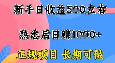 全年可变现项目,收益高无门槛,正规项目,长期可做,一天收益1k+一台电脑在家创业【揭秘】-续财库