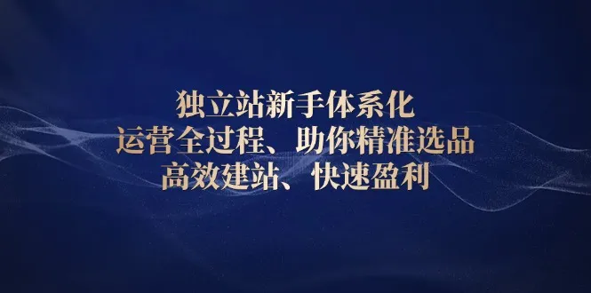 独立站新手体系化 运营全过程,助你精准选品、高效建站、快速盈利-续财库