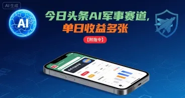今日头条AI军事赛道，单日收益多张 ，手机可做【附指令】-续财库