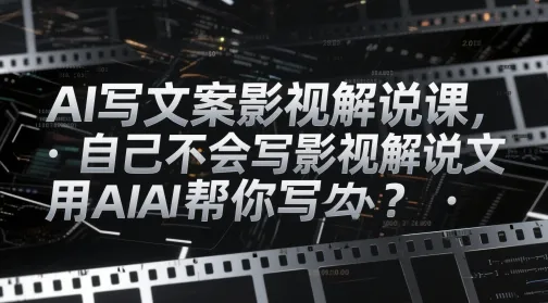 AI写文案影视解说课，自己不会写影视解说文案怎么办？用AI帮你写-续财库