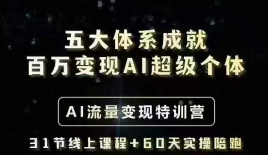 五大体系成就百万变现AI超级个体- AI流量变现特训营，一步一步教你一个人怎么年入百W-续财库