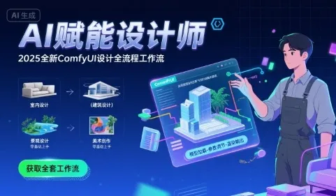 AI赋能设计师， 2025全新comfyui设计全流程工作流 ，室内-建筑-景观-美术，零基础直接上手-续财库
