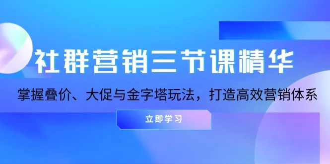 社群营销三节课精华:掌握叠价、大促与金字塔玩法,打造高效营销体系-续财库