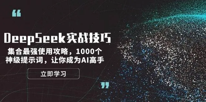 DeepSeek实战技巧:集合最强使用攻略,1000个神级提示词,让你成为AI高手-续财库