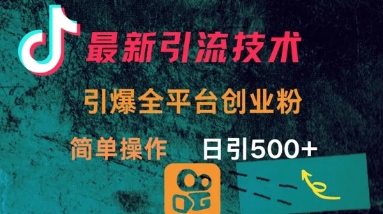 最新引流方法，引爆全平台的一个创业粉，简单操作日引300+-续财库